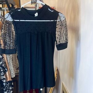 Elegant Black Sheer Sleeve Top